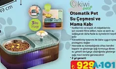 KİWİ PETS OTOMATİK PET SU ÇEŞMESİ VE MAMA KABI